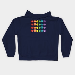 Animal Rainbow Button Pattern Kids Hoodie